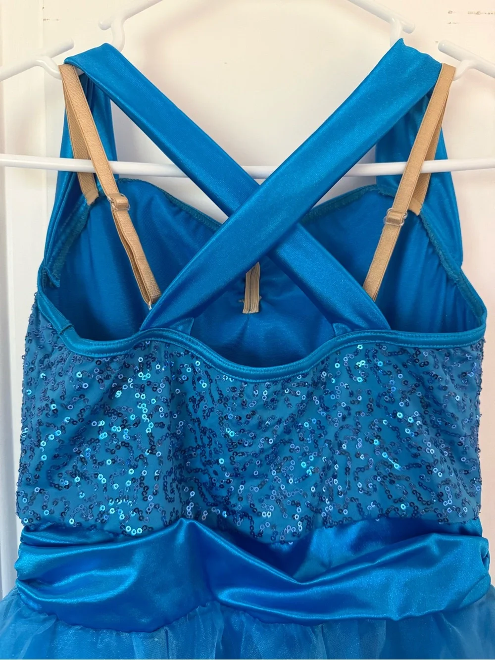 Weissman Teal Dance Costume, tap, musical theatre, blue dress, child large